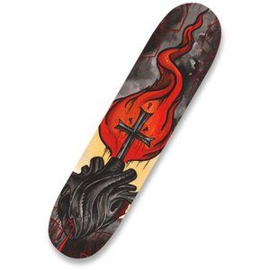 Black Sacred Heart Skateboard Skate Deck Wall Art or Ride Brad Mariachi NWT